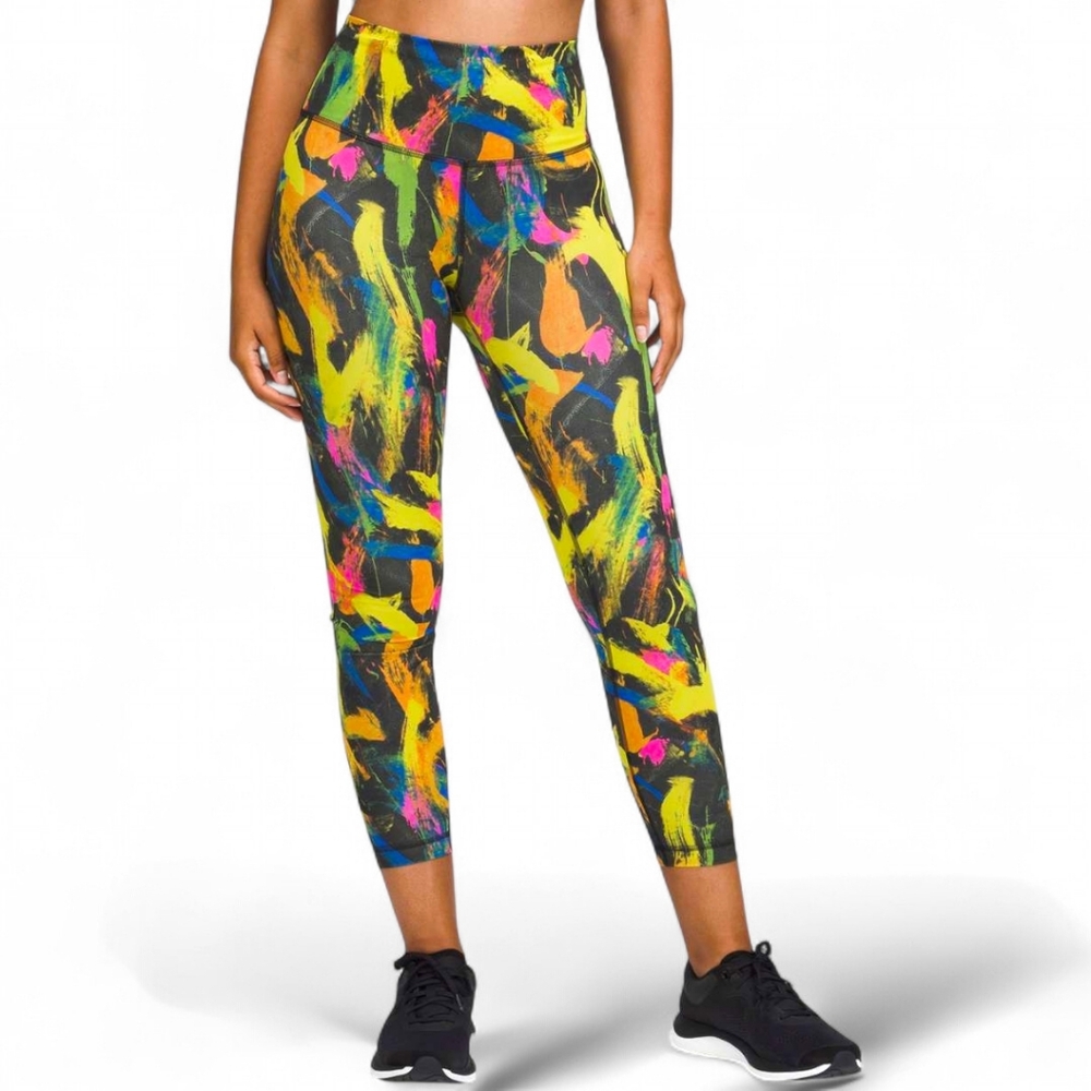 Lululemon Wunder Train High Rise Tight 25" Undertone Black Multi Size 4